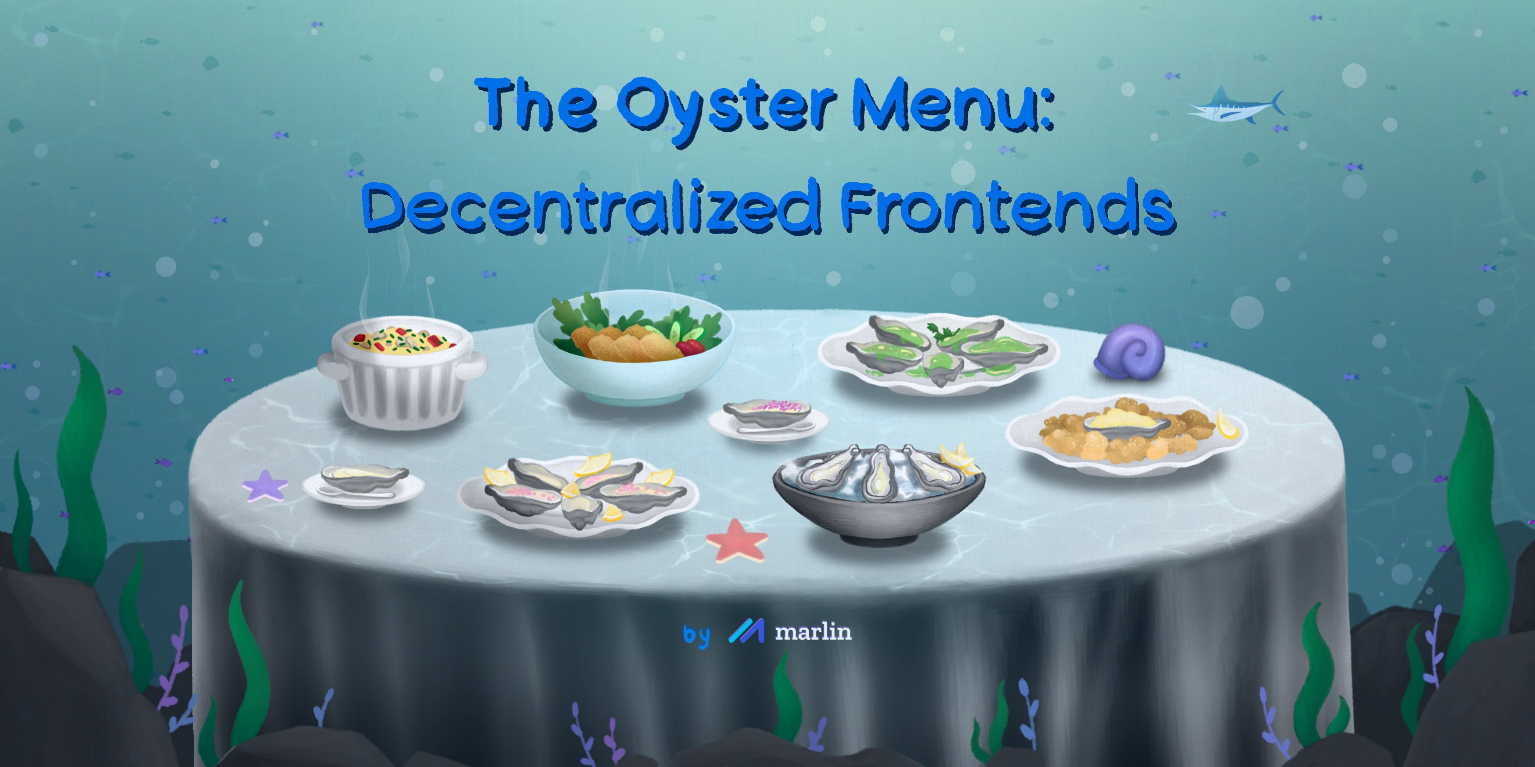 in deep sea with dining table menu